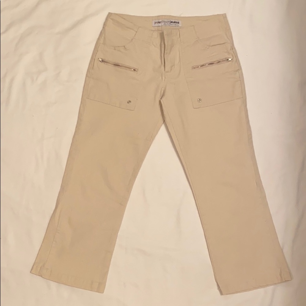 Younique Jeans Khaki Capris Ankle Cropped Sz 3 jr